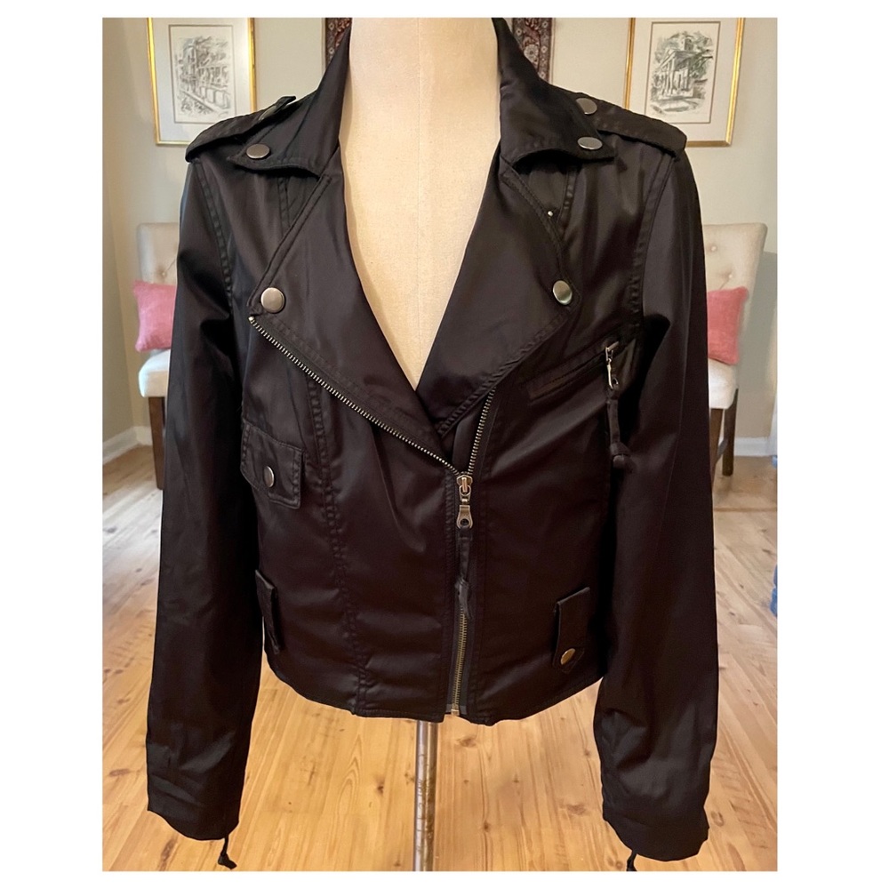 Millard Fillmore Black Moto Jacket Women's Size S - Picture 2 of 8